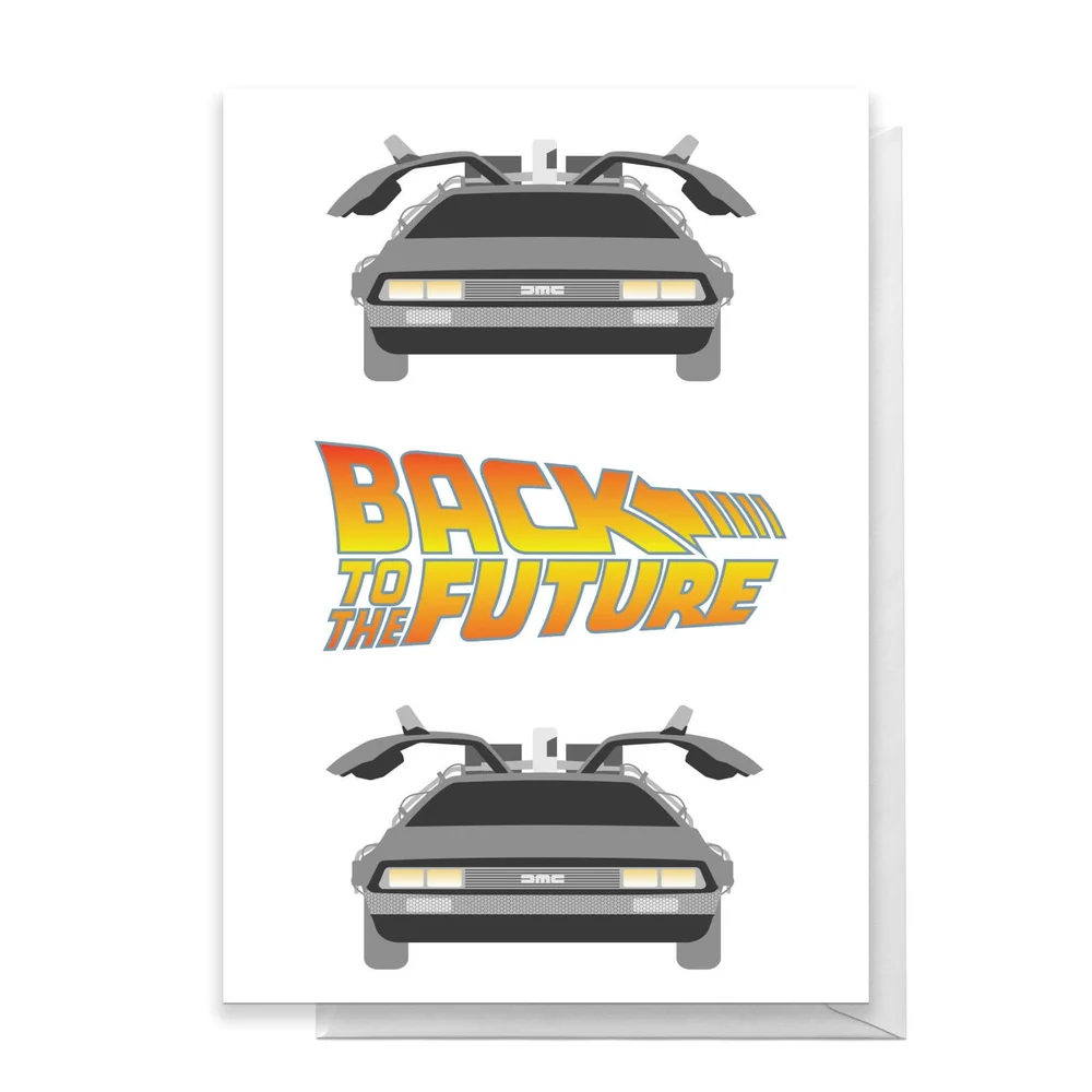 Back To The Future DeLorean Greetings Card - Standard Card Bild 1