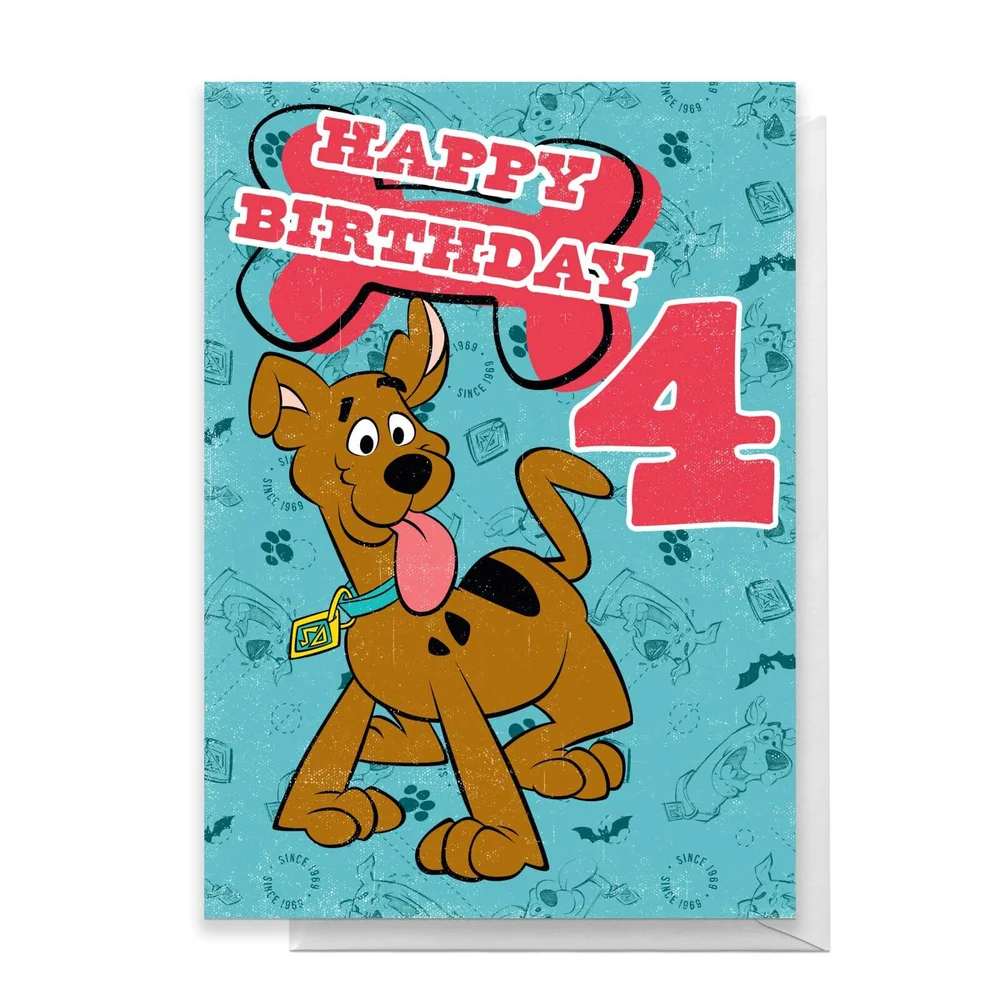 Scooby Doo 4th Birthday Greetings Card - Standard Card Bild 1