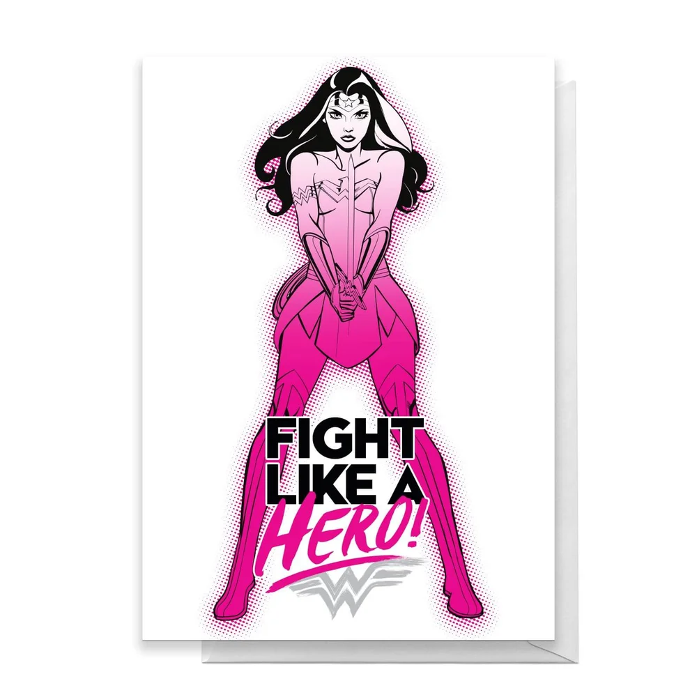 Wonder Woman Get Well Fight Like A Hero Greetings Card - Standard Card Bild 1