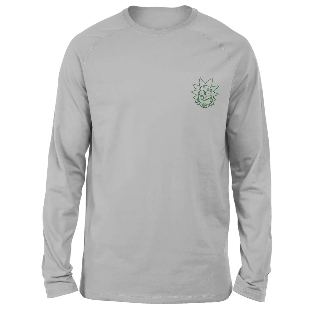 Rick and Morty Rick Embroidered Unisex Long Sleeved T-Shirt - Grey - S Bild 1