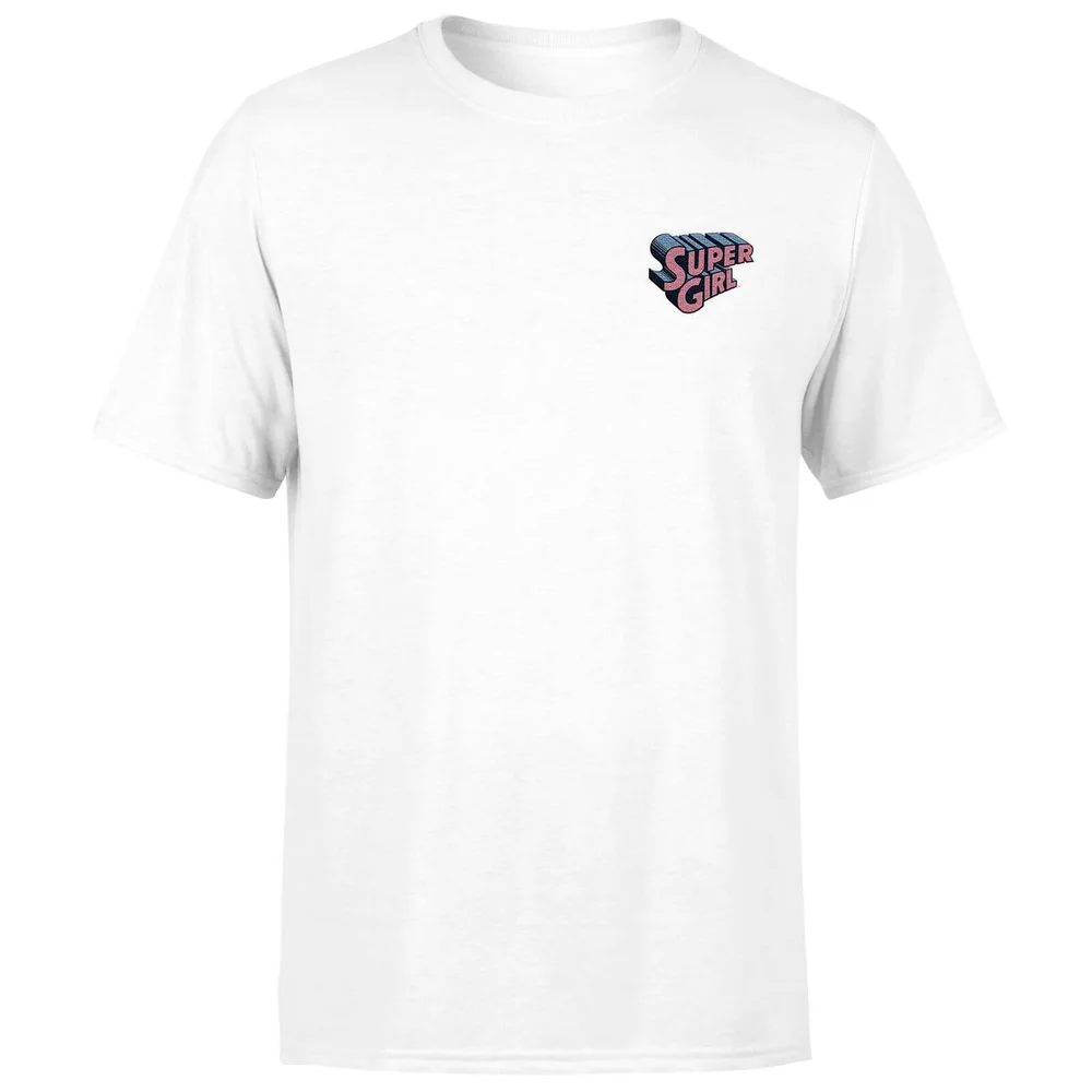 DC Super Girl Embroidered Unisex T-Shirt - White - S Bild 1