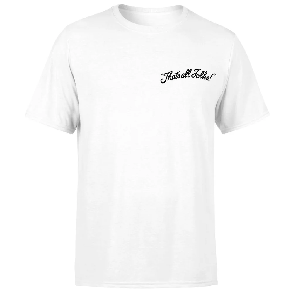Looney Tunes That's All Folks Embroidered Unisex T-Shirt - White - S Bild 1