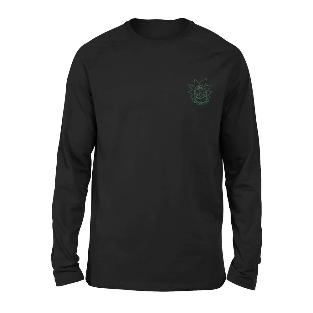 Rick and Morty Rick Embroidered Unisex Long Sleeved T-Shirt - Black - S Bild 1