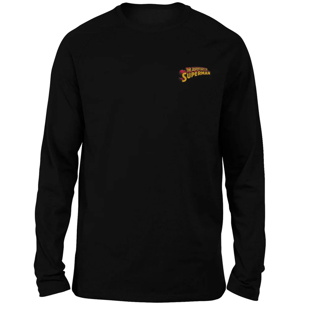 DC Superman Embroidered Unisex Long Sleeved T-Shirt - Black - S Bild 1