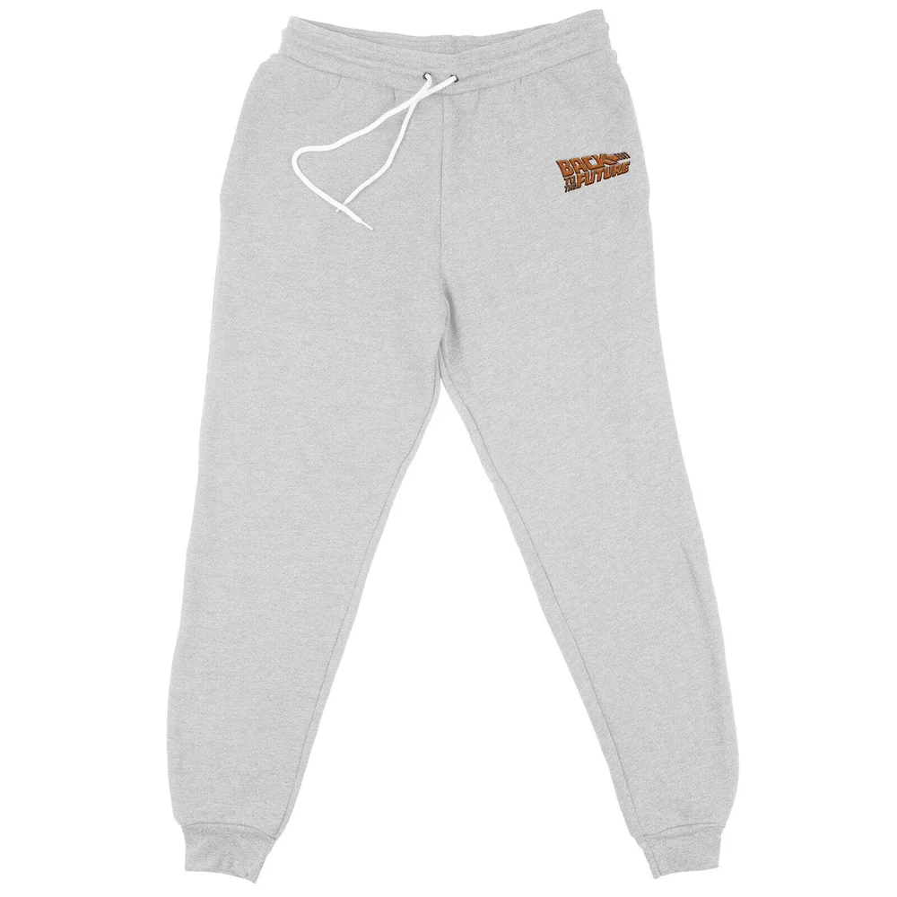 Back To The Future Logo Embroidered Unisex Joggers - Grey - S Bild 1