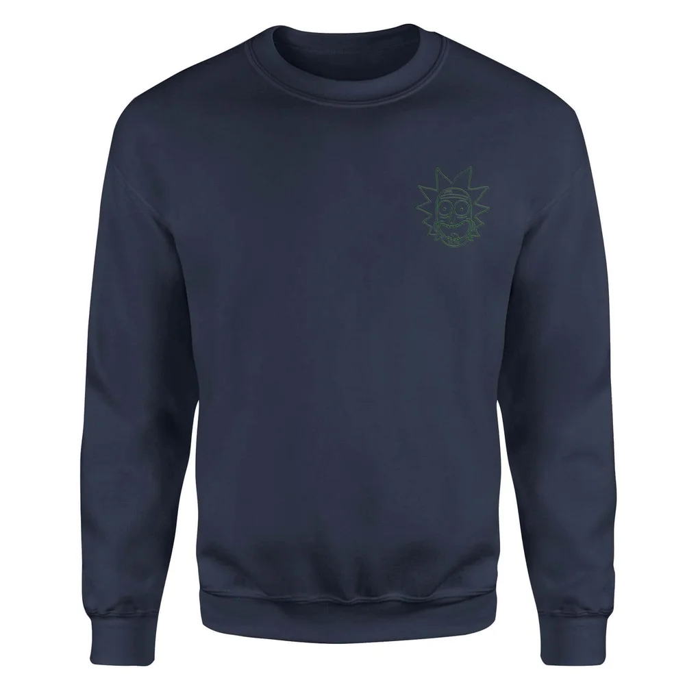 Rick and Morty Rick Embroidered Unisex Sweatshirt - Navy - S Bild 1