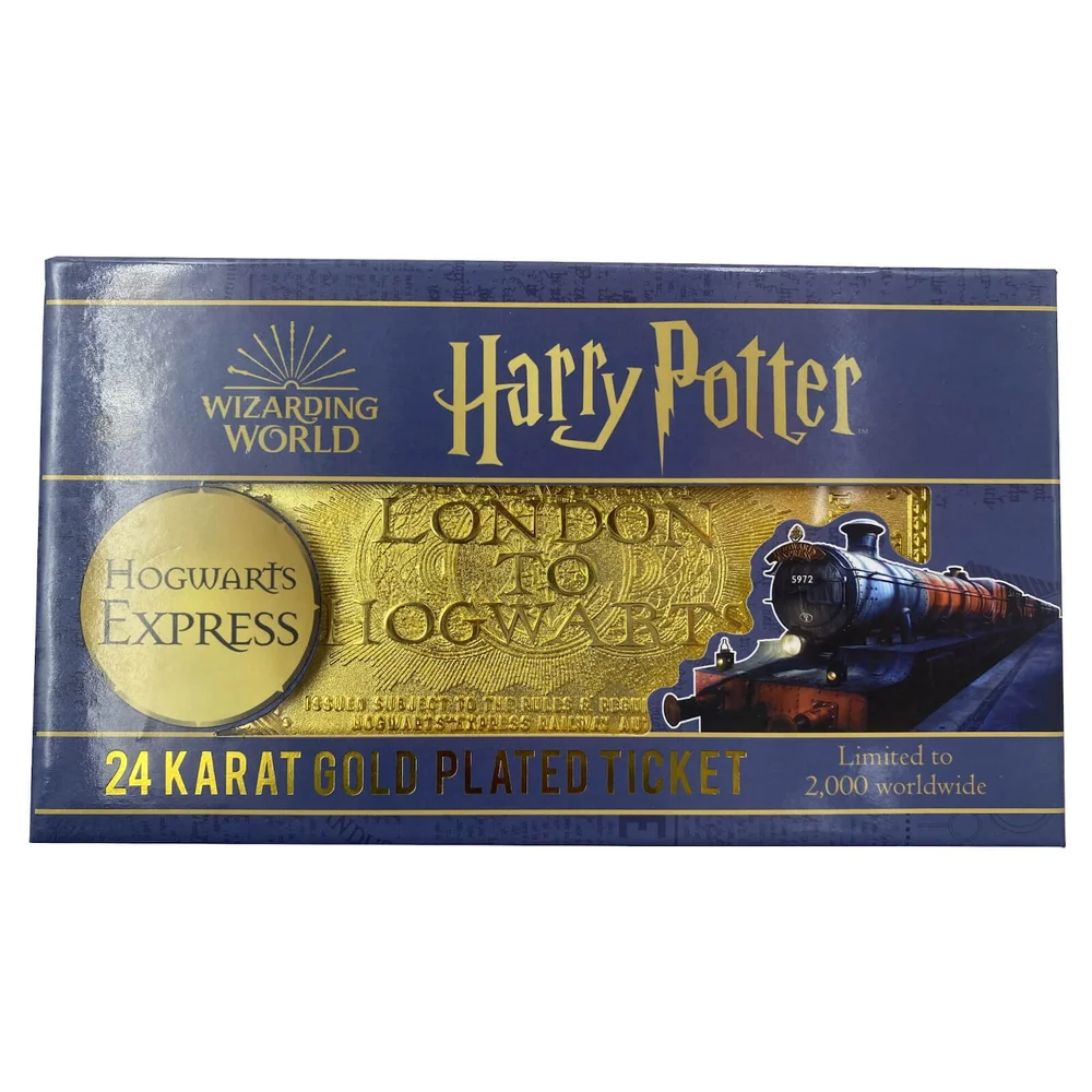 Harry Potter 24k Gold Plated Hogwarts Express Ticket Limited Edition Replica - Zavvi Exclusive Bild 1