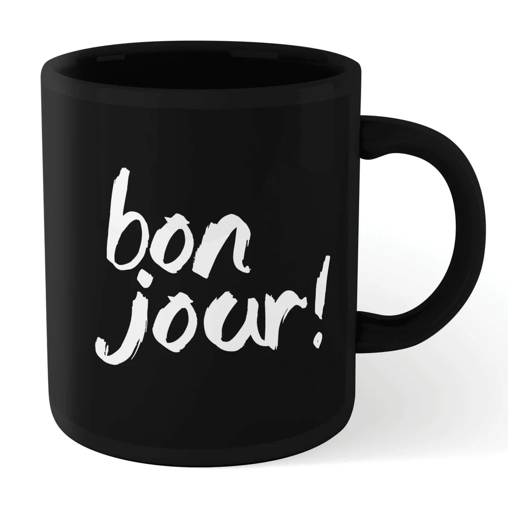 The Motivated Type Bonjour! Mug - Black Bild 1