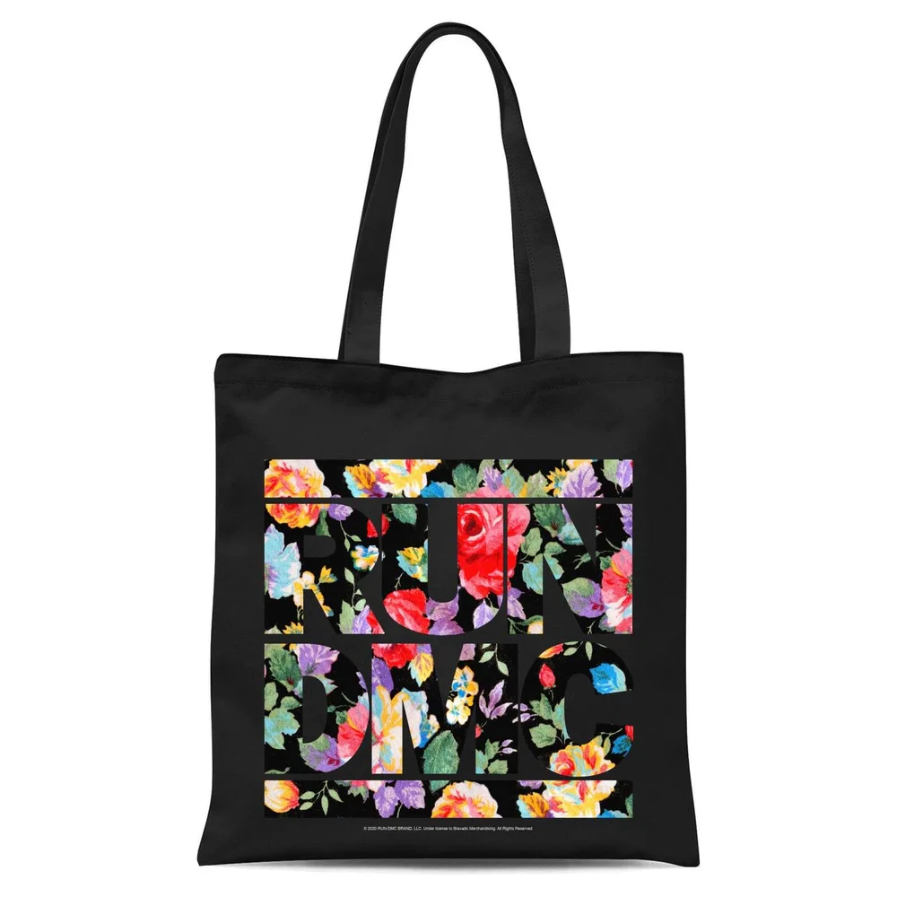 Floral RUN DMC Tote Bag - Schwarz Bild 1