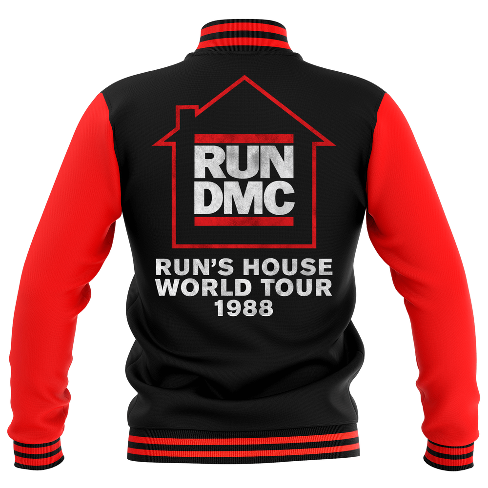 Run's House World Tour 1988 Unisex Varsity Jacke - Rot / Schwarz - S Bild 1
