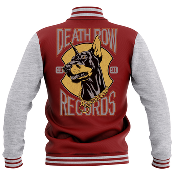 Death Row RecordsUnisex Varsity Jacke - Burgunder / Grau