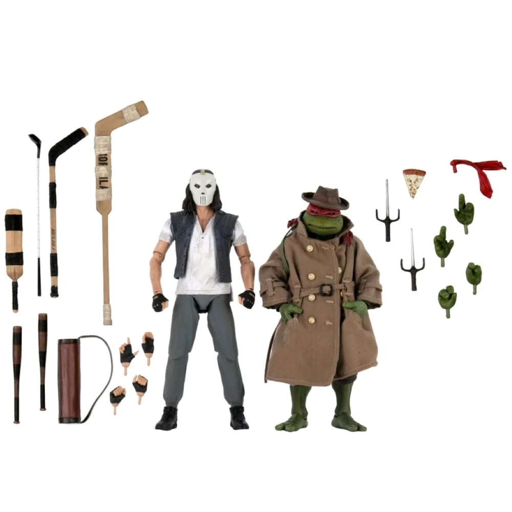 NECA Teenage Mutant Ninja Turtles Casey Jones und Raphael in Verkleidung 18 cm Actionfigur 2er-Pack Bild 1
