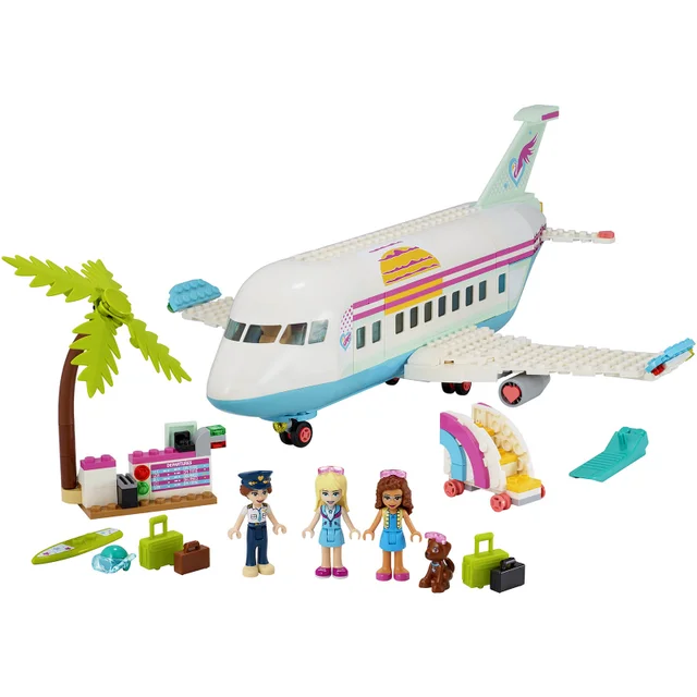 LEGO 41429 Friends Heartlake City Flugzeug Spielzeug ab 7 Jahren, Set mit 3 Mini Puppen und Zubehör