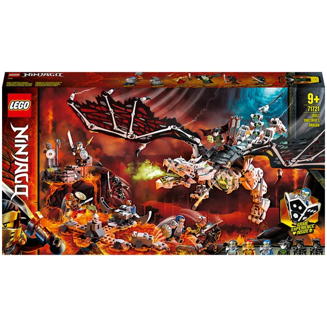 LEGO 71721 NINJAGO Drache des Totenkopfmagiers, 2-in-1 Bauset und Brettspiel mit Skelett-Rittern Minifiguren