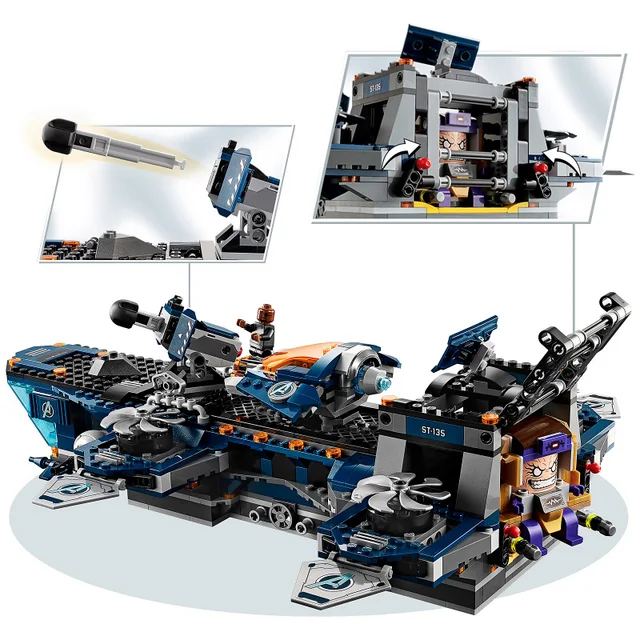 LEGO 76153 Super Heroes Marvel Avengers - Helicarrier Spielzeug mit Iron Man, Thor & Captain Marvel, Super Heroes Serie