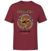 Jurassic Park Life Finds A Way Tour Unisex T-Shirt - Burgunder