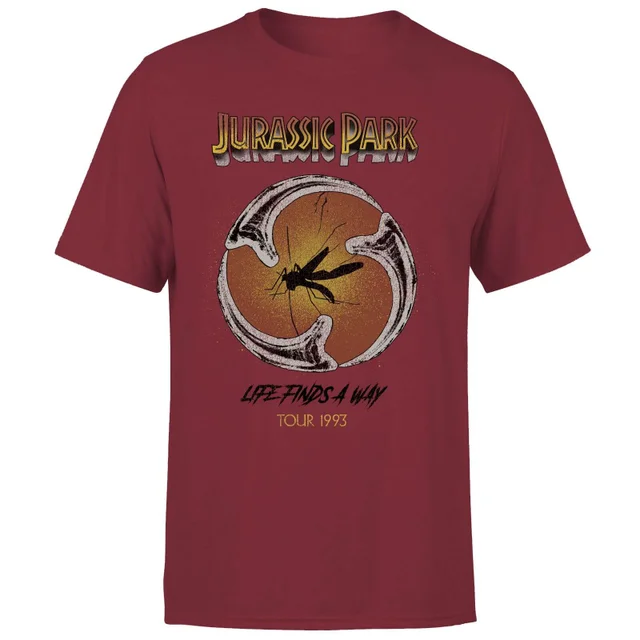 Jurassic Park Life Finds A Way Tour Unisex T-Shirt - Burgunder