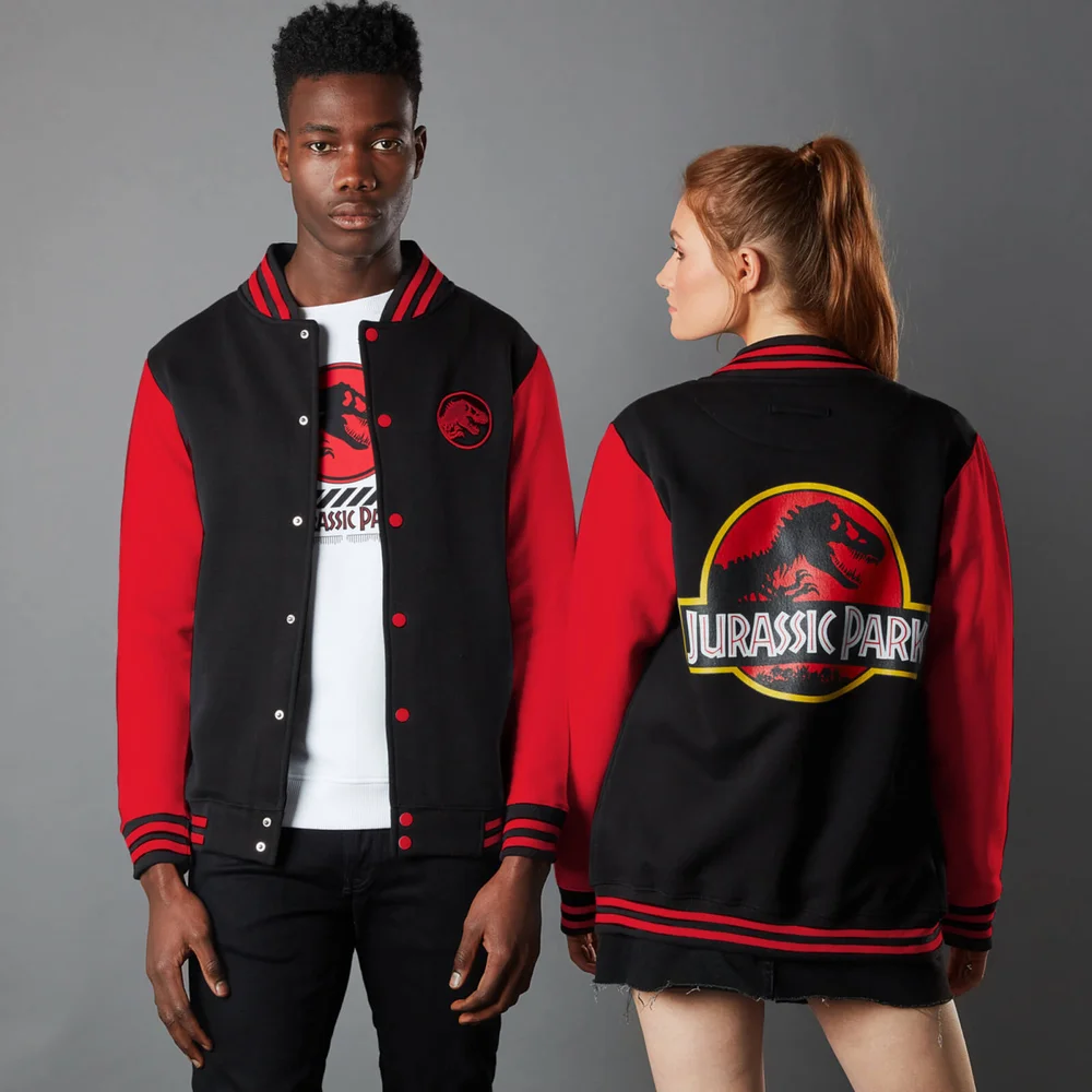 Jurassic Park Primal Park Ranger Unisex Varsity Jacke - Schwarz/Rot - S Bild 1