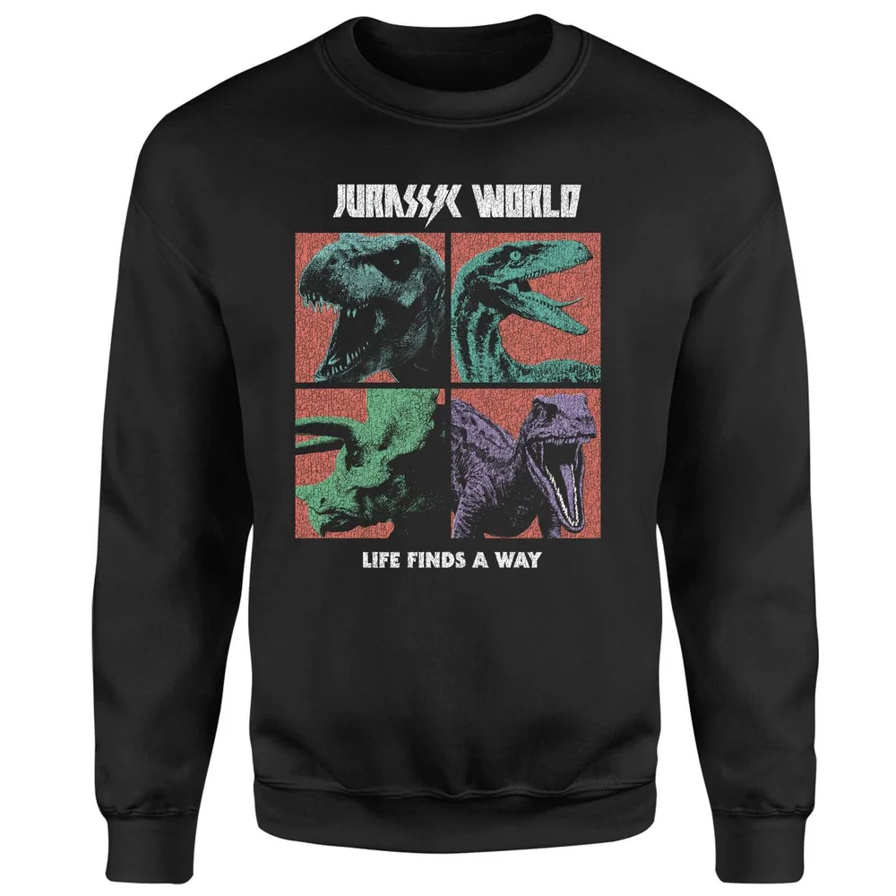 Jurassic Park World Four Colour Faces Sweatshirt - Schwarz - S Bild 1