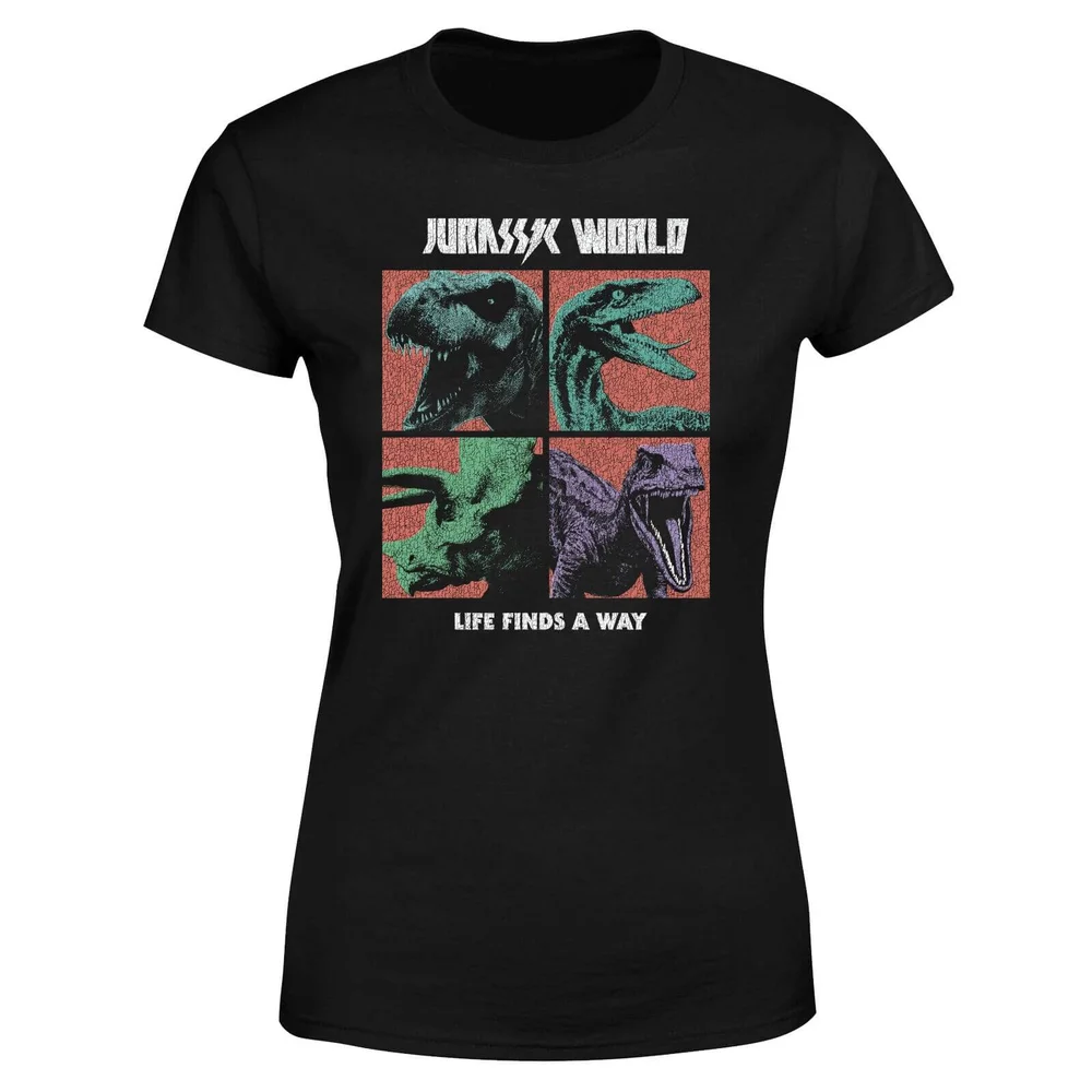 Jurassic Park World Four Colour Faces Women's T-Shirt - Schwarz - S Bild 1