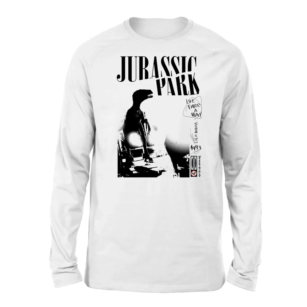Jurassic Park Isla Nublar Punk Unisex Langarm T-Shirt - Weiß - S Bild 1