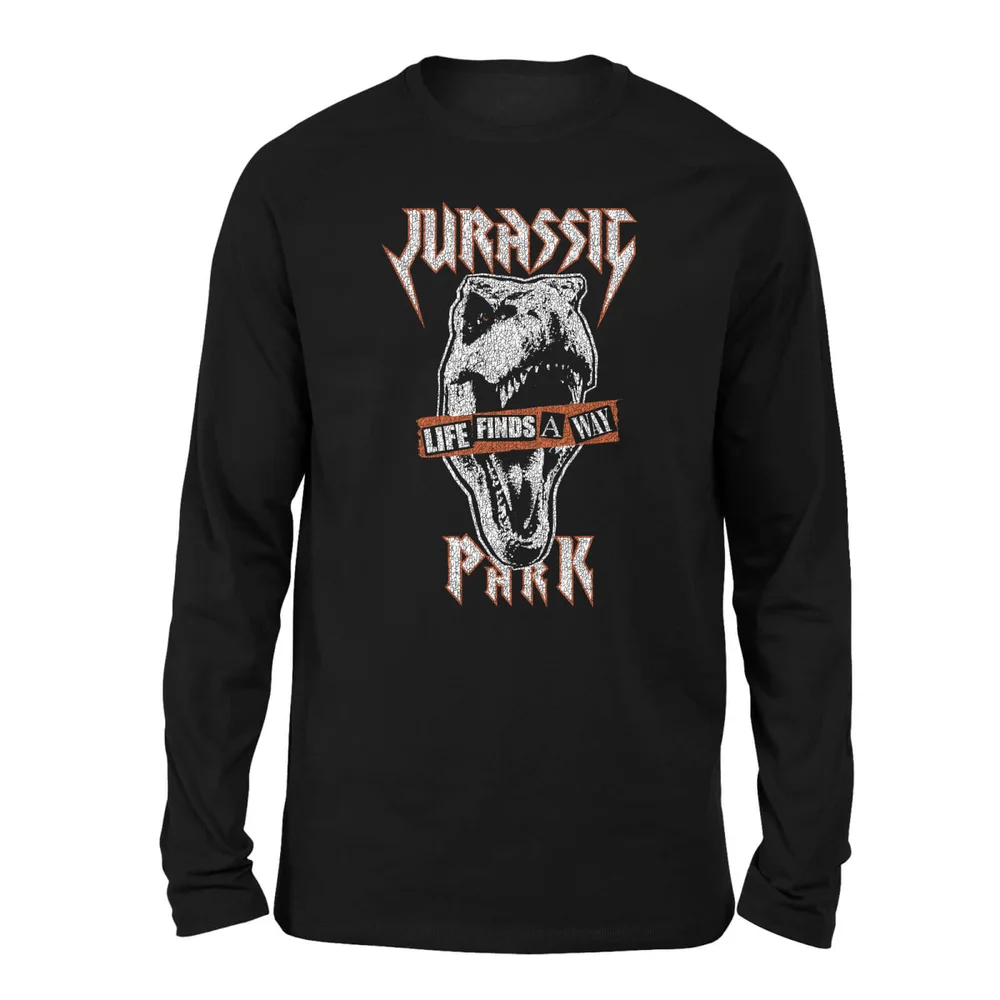 Jurassic Park Rex Punk Unisex Langarm T-Shirt - Schwarz - S Bild 1