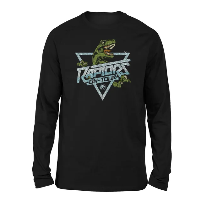 Jurassic Park Raptors On Tour Stroke Unisex Langarm T-Shirt - Schwarz