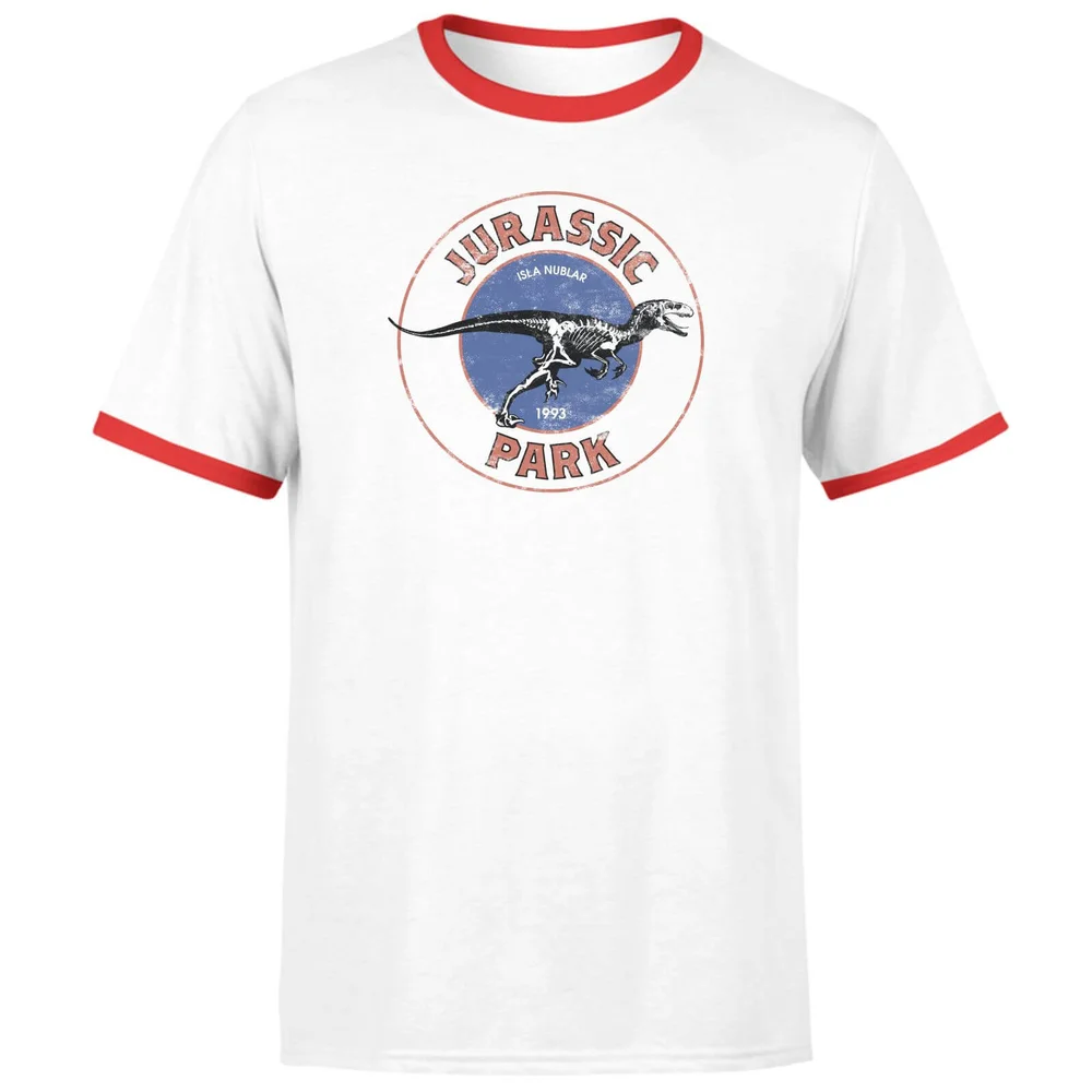 Jurassic Park Jurassic Target Unisex Ringer T-Shirt - Weiß/Rot - S Bild 1