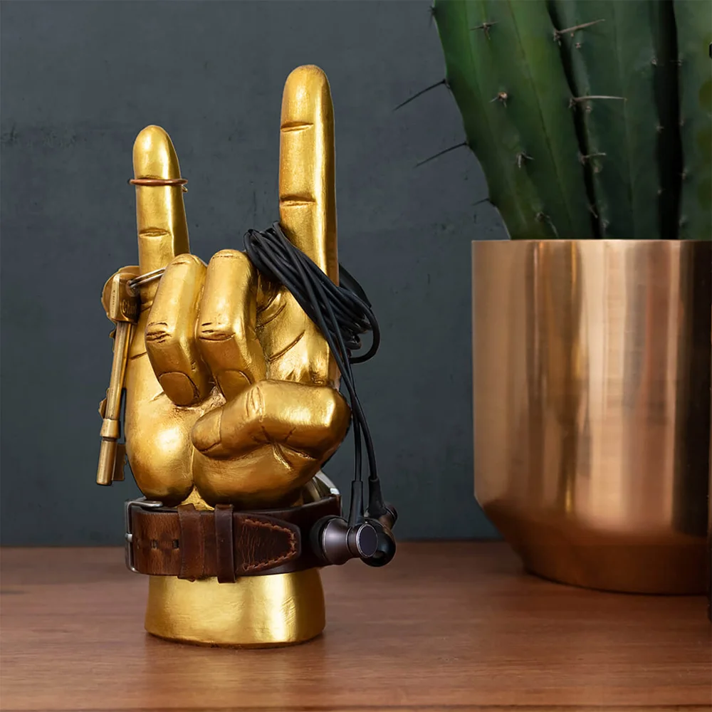 GOLD MINI ROCK ON HEADPHONE STAND Bild 1