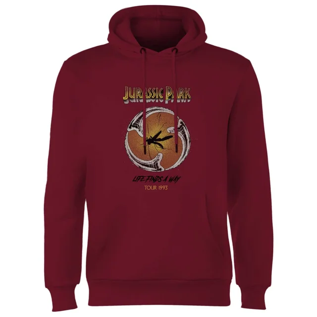 Jurassic Park Life Finds A Way Tour Hoodie - Burgunder
