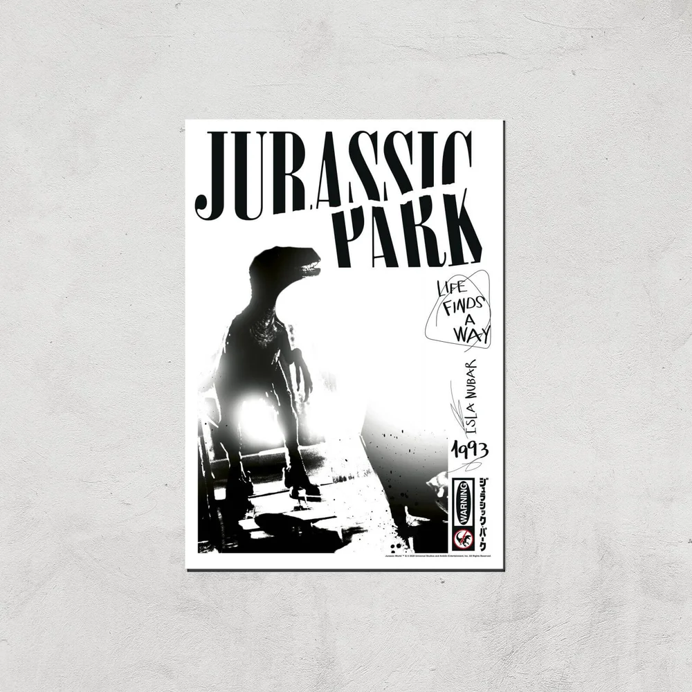 Jurassic Park Life Finds A Way Giclee Art Print - A4 - Print Only Bild 1
