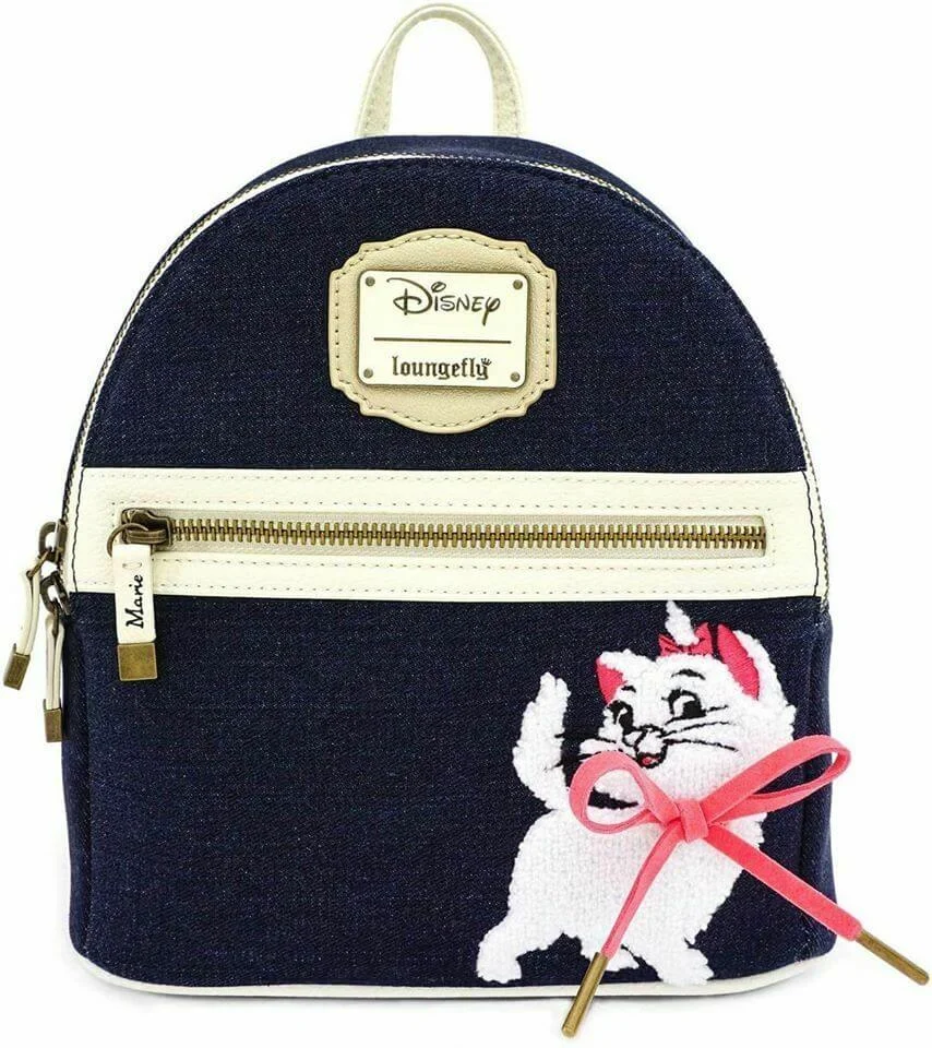 Loungefly Disney Marie Mini-Rucksack aus Denim Bild 1