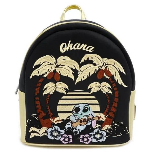 Loungefly Disney Lilo & Stitch Mini-Rucksack aus Seide mit Kunstlederbesatz Bild 1
