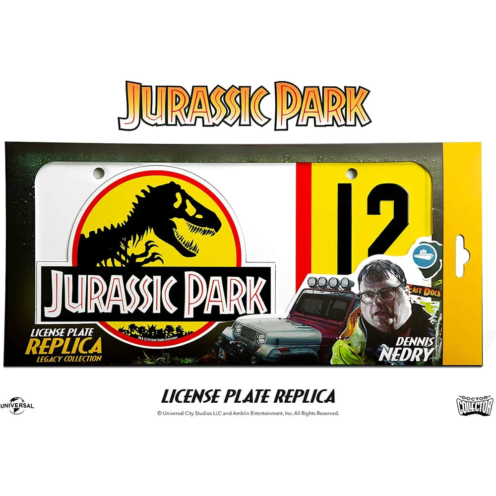 Doctor Collector Jurassic Park Dennis Nedry Nummernschild Replik Bild 1