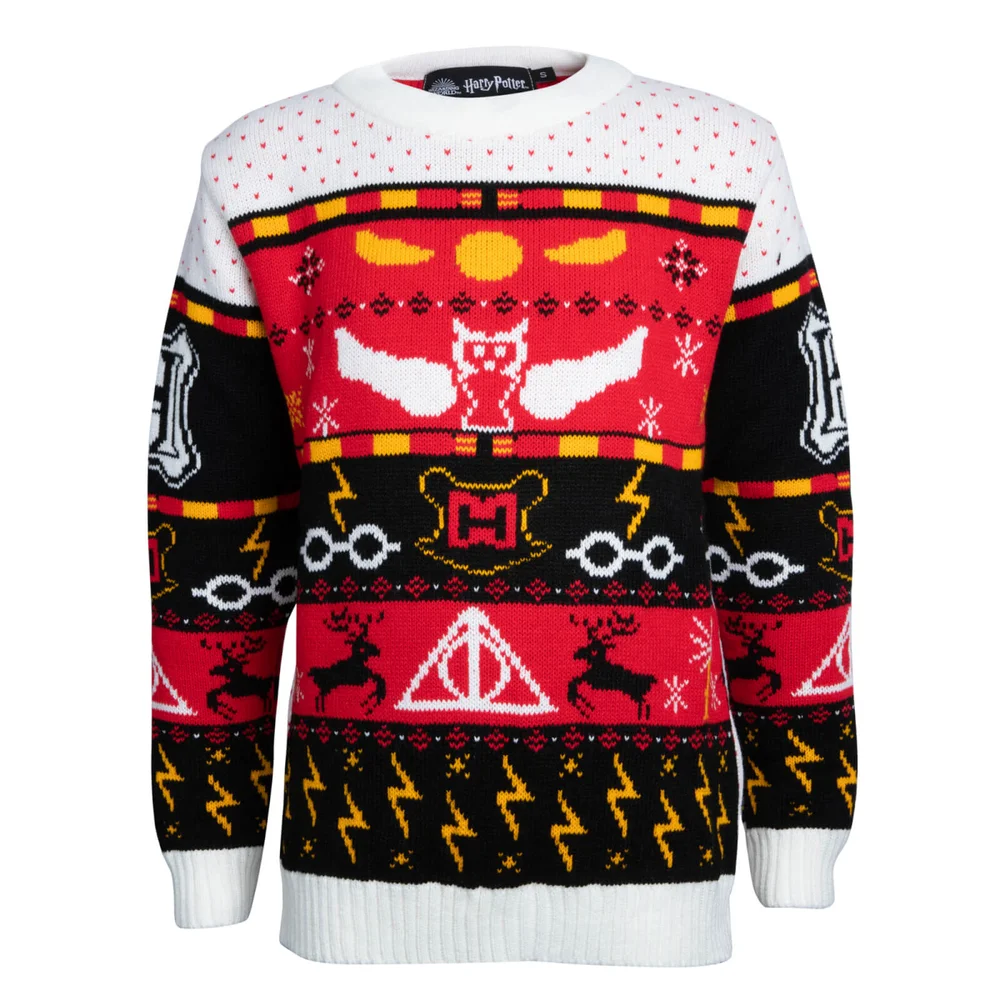 Harry Potter Kids Christmas Knitted Jumper - Red - M Bild 1