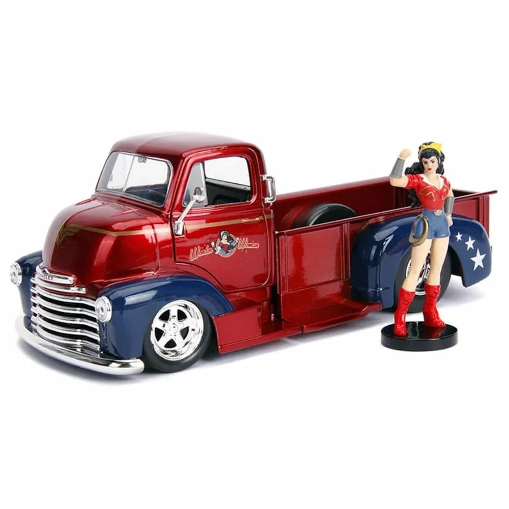 Jada 1952 Chevy COE Pickup Druckguss im Maßstab 1:24 mit Wonder Woman Figur Bild 1