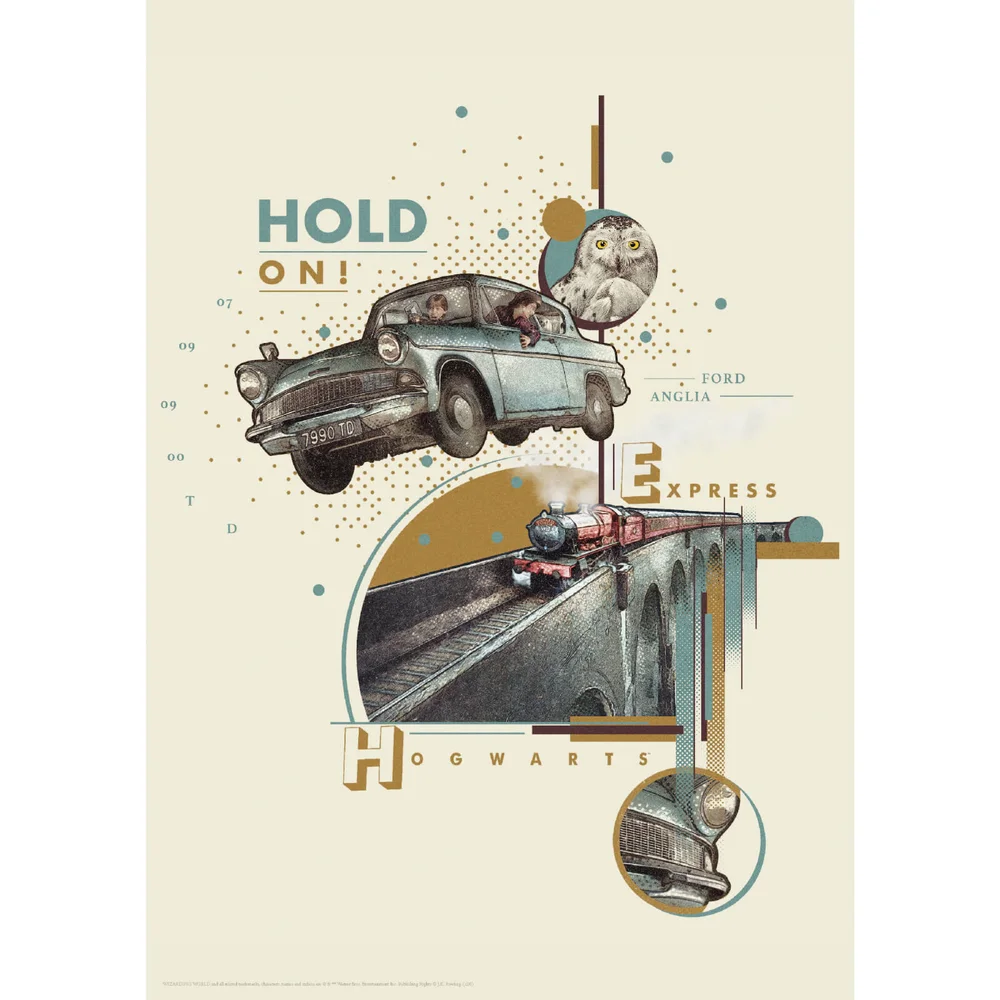 Harry Potter Premium-Kunstdruck in limitierter Auflage: Weasleys Auto Bild 1