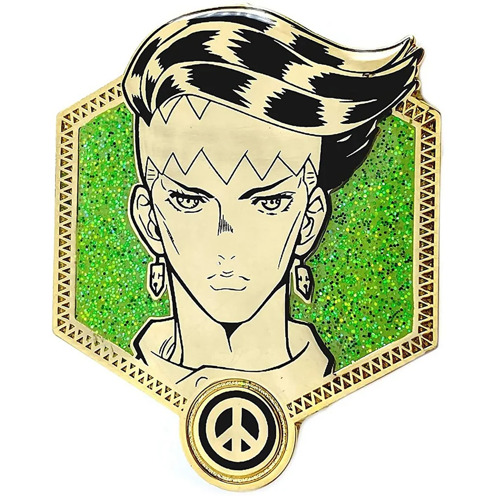 Jojo's Bizarre Adventure Goldener Rohan-Emaille-Anstecker Bild 1