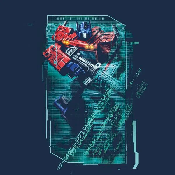 Transformers Optimus Prime Tech Damen T-Shirt - Navy