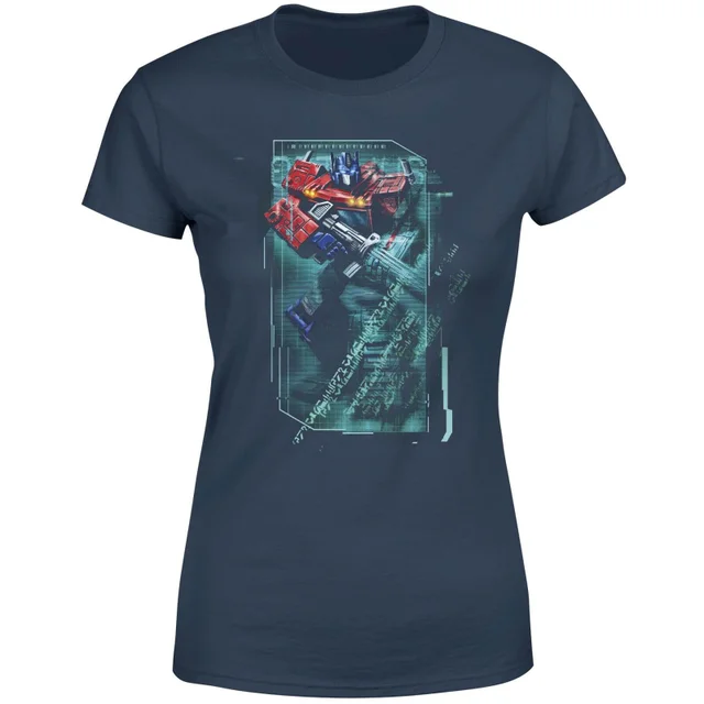 Transformers Optimus Prime Tech Damen T-Shirt - Navy
