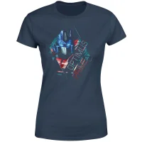 Transformers Optimus Prime Glitch Damen T-Shirt - Navy