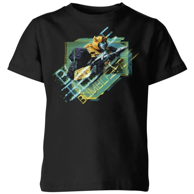Transformers Bumble Bee Glitch Kinder T-Shirt - Schwarz