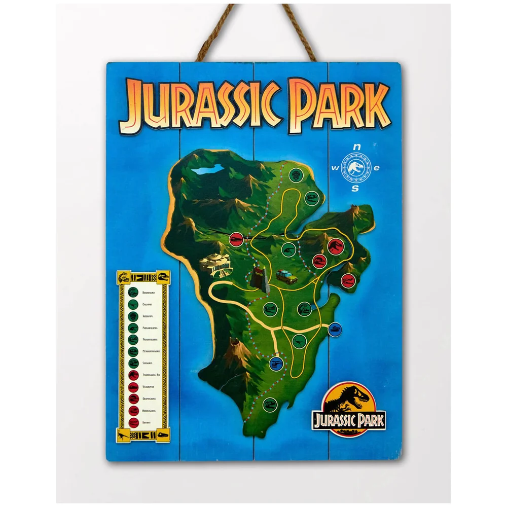 Doctor Collector Jurassic Park Nublar Inselkarte WoodArts 3D Bild 1