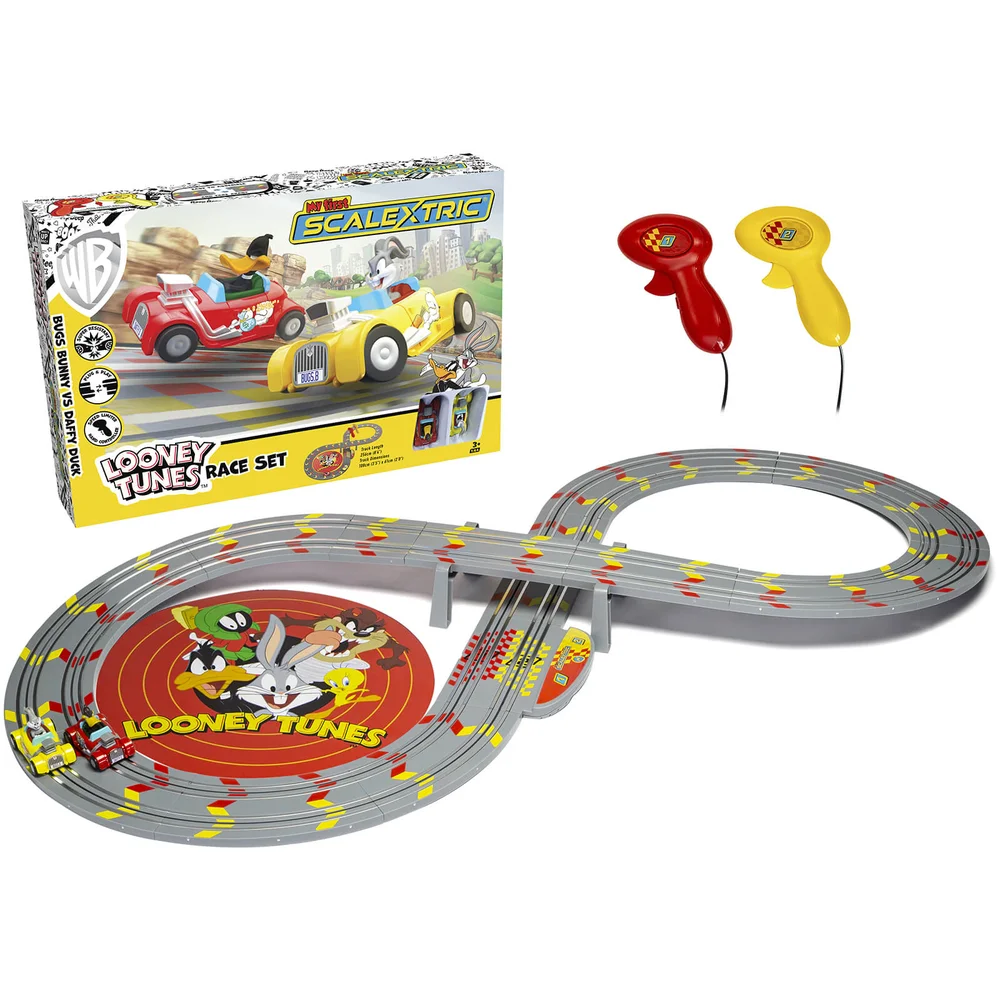 Micro Scalextric My First Looney Tunes mit Bugs Bunny vs Daffy Duck Batteriebetriebenes Rennset Bild 1