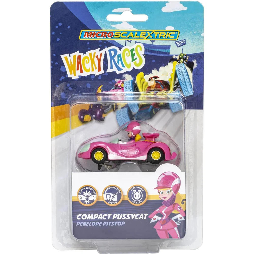 Micro Scalextric Wacky Races Penelope Pitstop Car - Scale 1:64 Bild 1