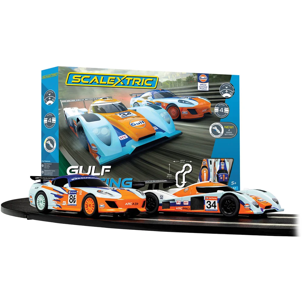 Scalextric Gulf Racing (Team GT Gulf vs Team LMP Gulf) Rennset Bild 1