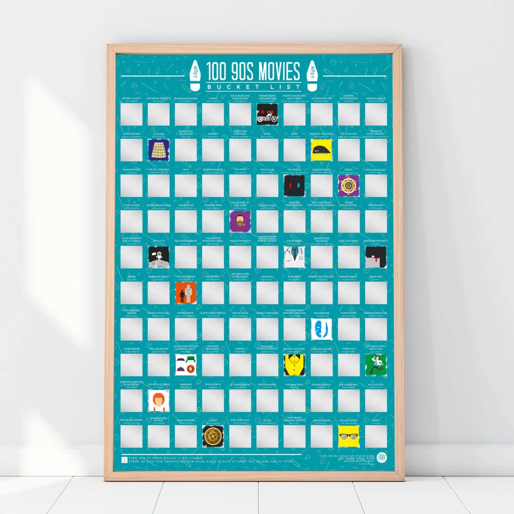 Kratz-Poster "100 90's Movies" Bild 1