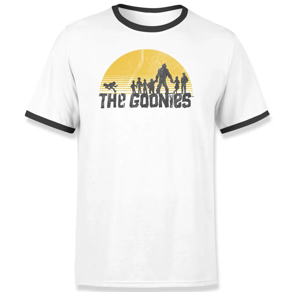 The Goonies Retro Logo Unisex T-Shirt - Weiß / Schwarz Ringer - XS Bild 1
