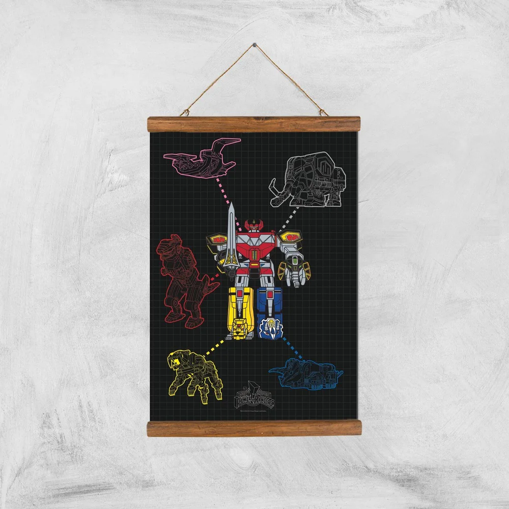 Power Rangers Megazord Giclee Print Giclee Art Print - A3 - Wooden Hanger Bild 1