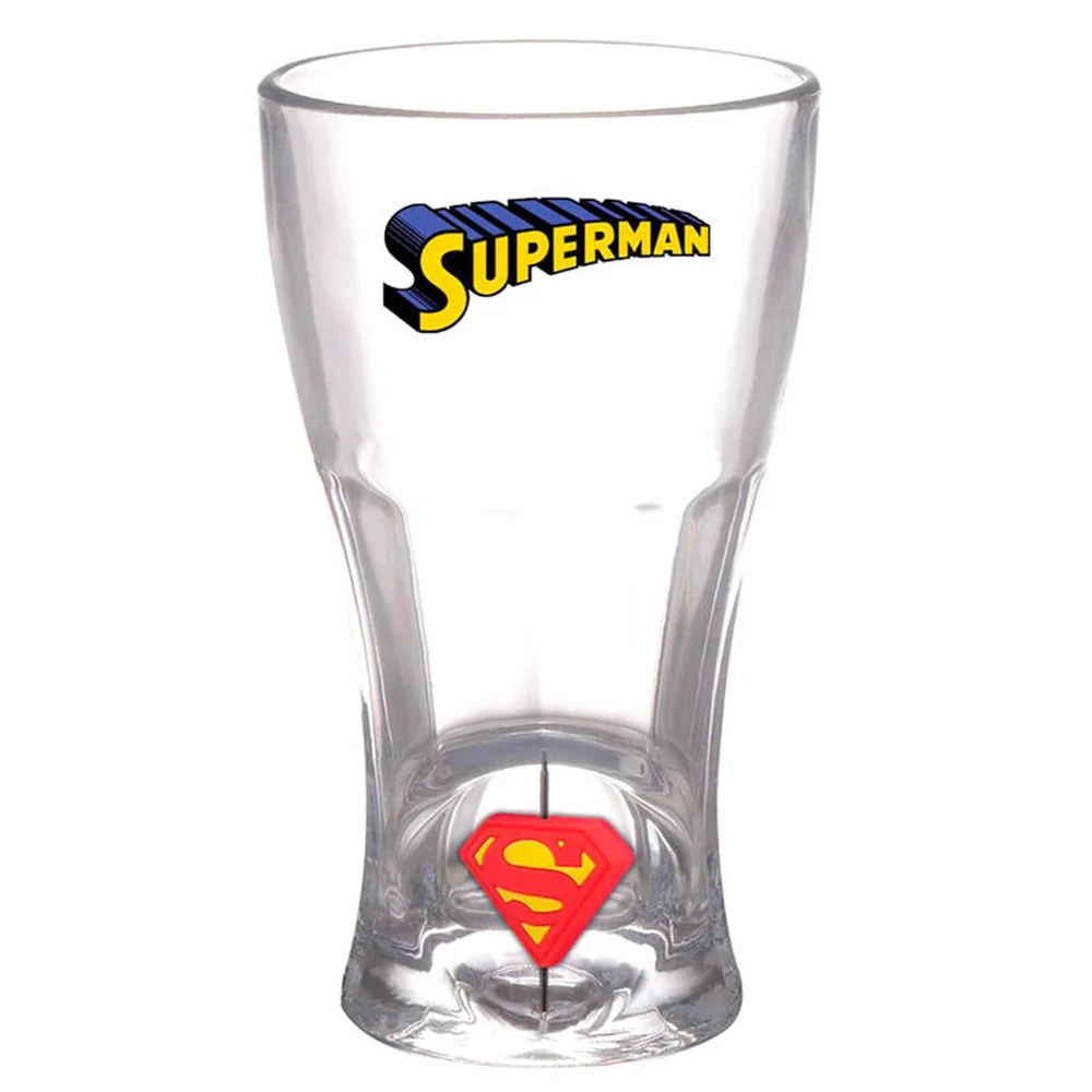 DC Comics DC Universum Wasserglas Superman drehendes 3D-Logo Bild 1